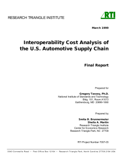 Interoperability Cost Analysis of the U.S. Automotive Supply Chain
