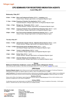 cpd seminars for registered migration agents