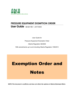 Exemption Order and Notes