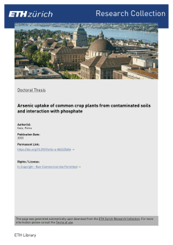 Arsenic Uptake of Common Crop Plants from - ETH E