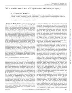 sensorimotor and cognitive mechanisms in gait agency