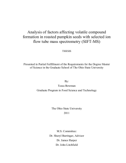 Analysis of factors affecting volatile compound formation in roasted