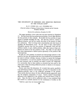 THE SPECIFICITY OF OXIDIZED AND REDUCED PROTEINS OF