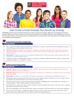 Eden Prairie Schools Strategic Plan: Results by Strategy