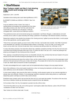 New Yorkers might not like it, but sharing cabs would save energy
