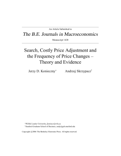 Search, Costly Price Adjustment and Frequency of Price