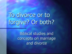 Notes on Marriage, Divorce and Remarriage