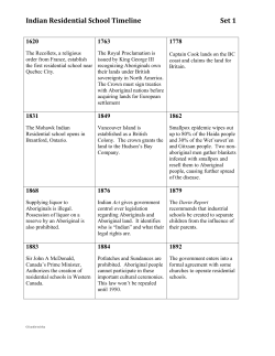 Indian Residential School Timeline Set 1
