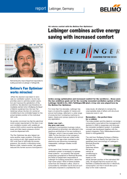 Leibinger combines active energy saving with increased comfort
