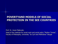 povertyand models of social protection in the see countries