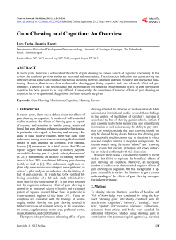 Gum Chewing and Cognition: An Overview