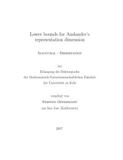 Lower bounds for Auslander`s representation dimension