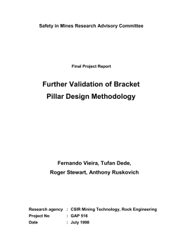 Further validation of bracket pillar design methodology