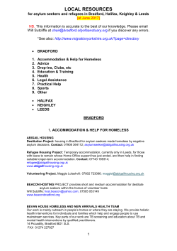 Daytime Places to go… - Bradford City of Sanctuary