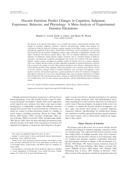 Discrete emotions predict changes in cognition, judgment, experience