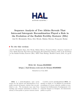 Sequence Analysis of Two Alleles Reveals That Intra-and