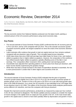 Economic Review, December 2014 - Office for National Statistics