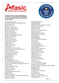 The Roll of Honour of those taking part in the Afasic Guinness World