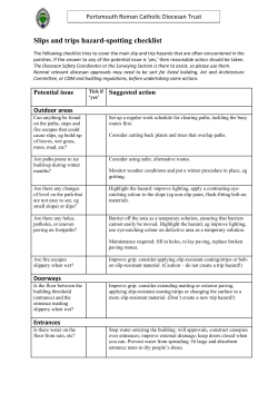 Slips and trips hazard Checklist