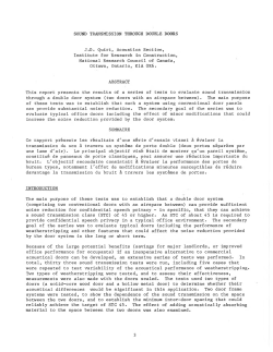 SOUND TRANSMISSION THROUGH DOUBLE DOORS J.D. Quirt