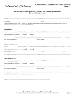 Direct Deposit - Florida Institute of Technology
