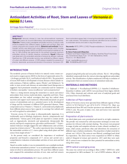 Antioxidant Activities of Root, Stem and Leaves of Vernonia ci