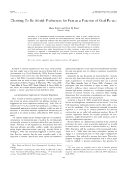 Choosing To Be Afraid: Preferences for Fear as a