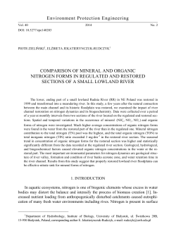 Comparison of mineral and organic nitrogen forms in regulated and