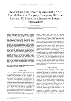Restructuring the Receiving Area in the AAR Aircraft Services