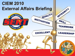 Legislative and External Affairs Briefing