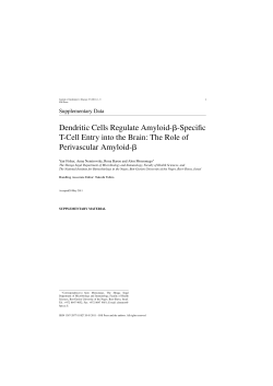 Dendritic Cells Regulate Amyloid--Specific T