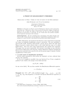 A proof of Kolmogorov`s theorem - Cornell Math