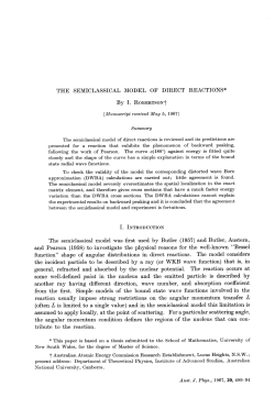 THE SEMICLASSICAL MODEL OF DIRECT REACTIONS* The