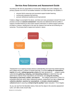 Service Area Outcomes and Assessment Guide