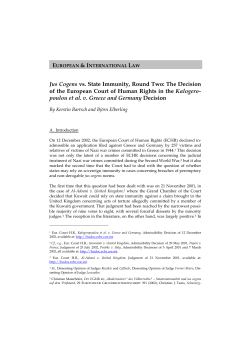 Jus Cogens vs. State Immunity, Round Two
