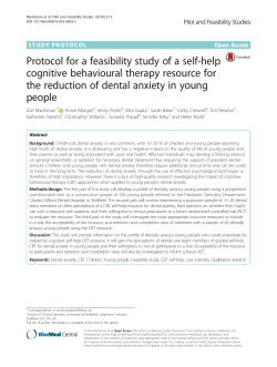 Protocol for a feasibility study of a self