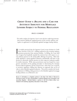 credit suisse v. billing and a case for antitrust immunity for mortgage