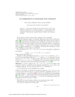 NO EMBEDDINGS OF SOLENOIDS INTO SURFACES In this paper