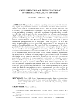 CROSS-VALIDATION AND THE ESTIMATION OF CONDITIONAL