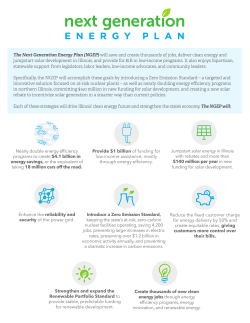 The Next Generation Energy Plan (NGEP) will save and create