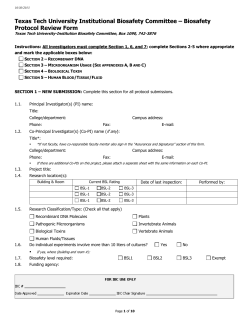 FOR IBC USE ONLY - Texas Tech University Departments