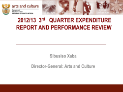 2012/13 3 rd QUARTER EXPENDITURE