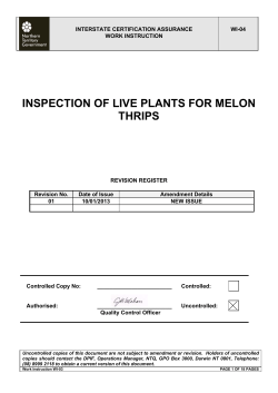 inspection of live plants for melon thrips
