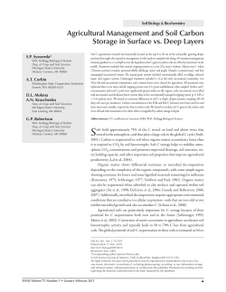 Agricultural Management and Soil Carbon Storage in Surface vs