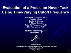 Lateral Cyclic Roll Rate Cutoff Frequency Scalogram