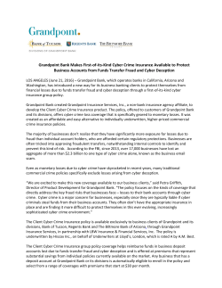 Grandpoint Bank Makes First-of-its-Kind Cyber