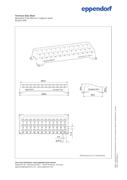 Technical Data Sheet Eppendorf Tube Rack for cryogenic tubes