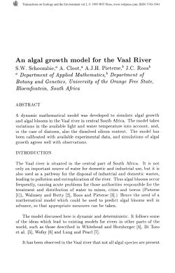 An algal growth model for the Vaal River SW Schoombie
