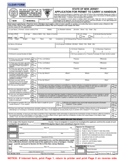 Application for Permit to Carry a Handgun