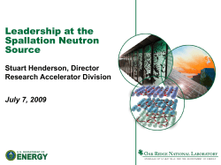 Stuart Henderson, Director Research Accelerator Division July 7, 2009